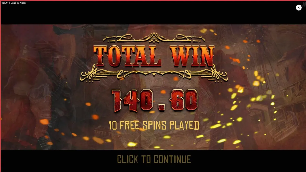Tampilan visual slot Dead by Noon dengan tema Wild West yang gersang dan penuh aksi.